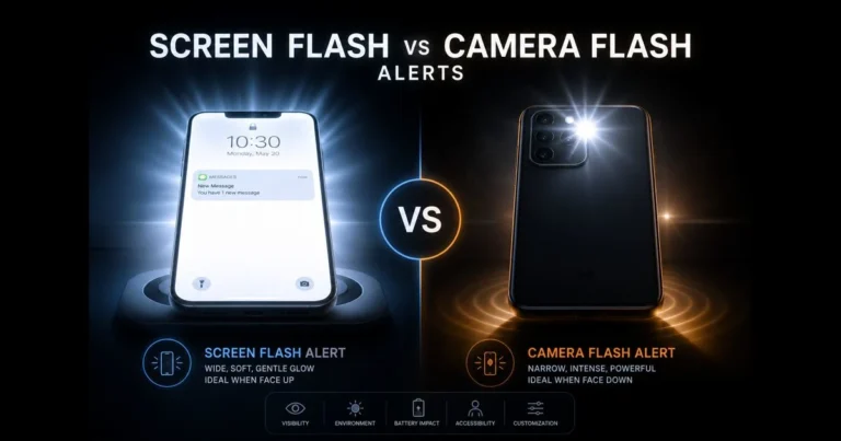 screen flash vs camera flash
