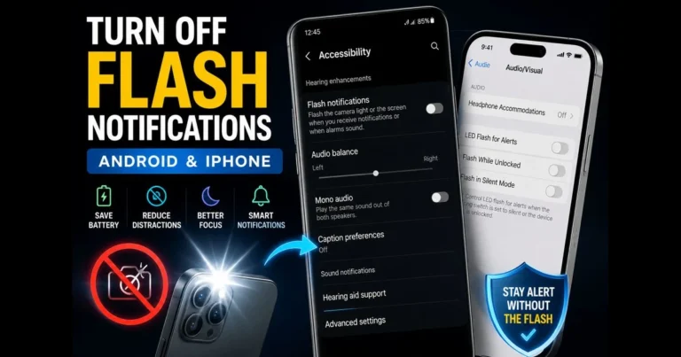 turn off flash notifications